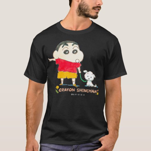 Crayon Shin-chan Shin-chan en Shiro T-shirt (Voorkant)