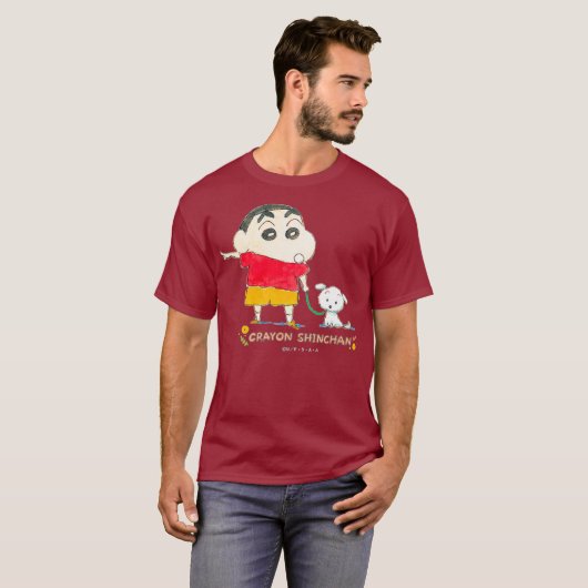 Crayon Shin-chan Shin-chan en Shiro T-shirt (Voorkant volledig)