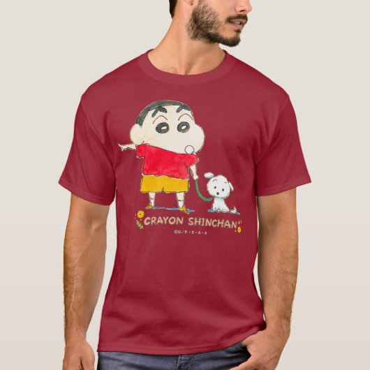 Crayon Shin-chan Shin-chan en Shiro T-shirt (Voorkant)