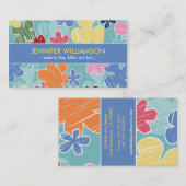 Crayon Sketch Mammie Calling Card (blauw) Contactkaartje (Voorkant / Achterkant)