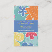 Crayon Sketch Mammie Calling Card (blauw) Contactkaartje (Achterkant)