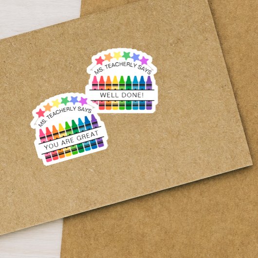 Crayon Stars Beloning Student Motivatie Teacher Sticker