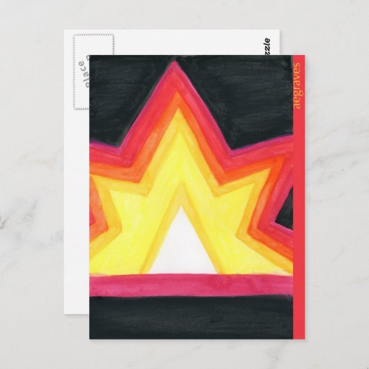 Crayon sterburst briefkaart (Voorkant / Achterkant)