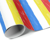 Crayon Stripes voor primaire kleuren Cadeaupapier (Rol Hoek)