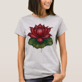 Crayon Style Lotus Flower Dames T-shirt (Voorkant)