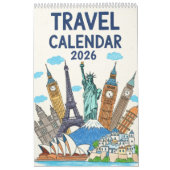 Crayon Style Travel Calendar Cover | Editable Year Kalender (Hoes)