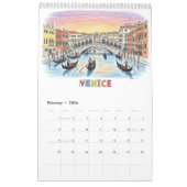 Crayon Style Travel Calendar Cover | Editable Year Kalender (Feb 2026)