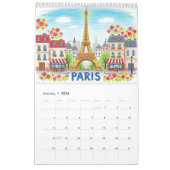 Crayon Style Travel Calendar Cover | Editable Year Kalender (Jan 2026)