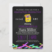 Crayon Teacher Afstuderen Invitation Kaart (Voorkant)