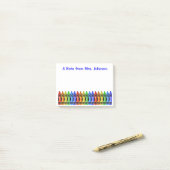 Crayon Teacher Personalized Post It Notes (White) (Op bureau)