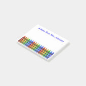 Crayon Teacher Personalized Post It Notes (White) (Schuin)