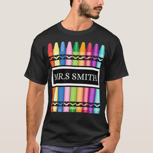Crayon Teacher Terug naar School Shirt (Voorkant)