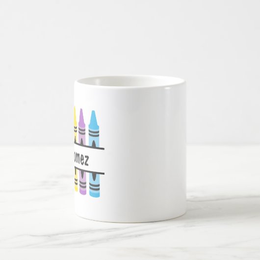 Crayon Teacher's Name Coffee Mok (Center)