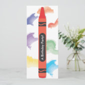 Crayon Theme Uitnodigingen  | Rood (Staand voorkant)