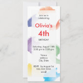 Crayon Theme Uitnodigingen  | Rood (Achterkant)