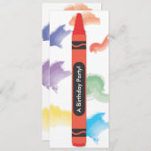 Crayon Theme Uitnodigingen  | Rood (Voorkant / Achterkant)