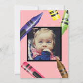 Crayon Turning Two Child's 2e verjaardag Uitnodigi Kaart (Achterkant)
