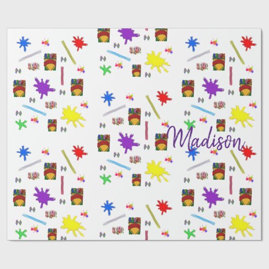 Crayon Wrapping Paper Cadeaupapier (Vlak)