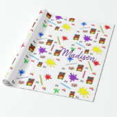 Crayon Wrapping Paper Cadeaupapier (Uitgerold)