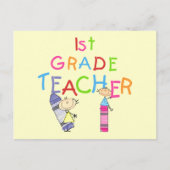 Crayons 1st Grade Teacher Tshirts en Gifts Briefkaart (Voorkant)