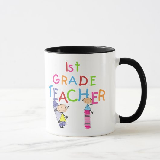 Crayons 1st Grade Teacher Tshirts en Gifts Mok (Rechts)