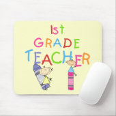 Crayons 1st Grade Teacher Tshirts en Gifts Muismat (Met muis)