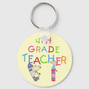 Crayons 4th Grade Teacher T-shirts en cadeautjes Sleutelhanger