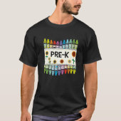 Crayons And Flower Teaching  Pre K T-shirt (Voorkant)