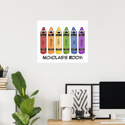 Crayons Bedroom Poster (Thuiskantoor)