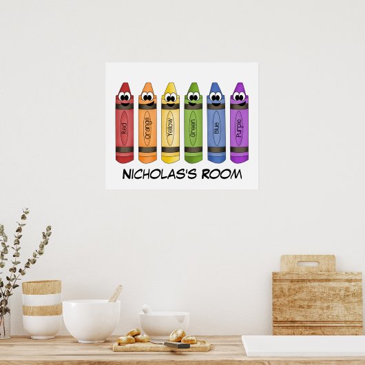 Crayons Bedroom Poster (Keuken)