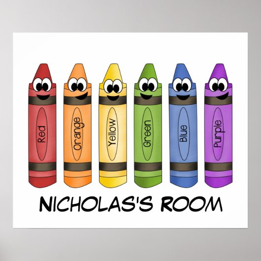 Crayons Bedroom Poster (Voorkant)
