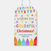 Crayons cadeau label, kerst gunstag cadeaulabel (Voorkant)