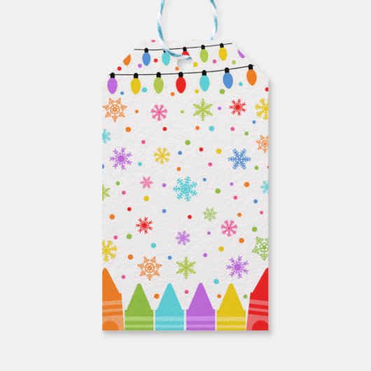 Crayons cadeau label, kerst gunstag cadeaulabel (Achterkant)