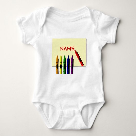 Crayons Colour Name Crayon Baby Creeper Romper (Voorkant)