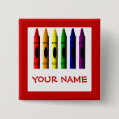 Crayons Cute Red Name Crayon Button Sjabloon (Voorkant)
