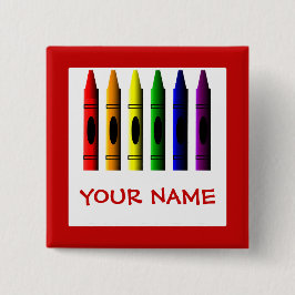 Crayons Cute Red Name Crayon Button Sjabloon