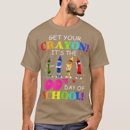 Crayons Dansend haalt je krayon uit de 100e van T-shirt (Voorkant)