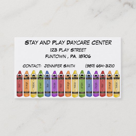 Crayons Daycare Center Visitekaartje (Voorkant)