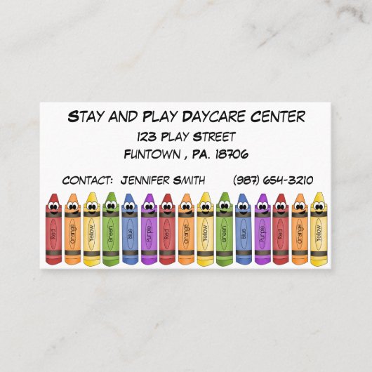 Crayons Daycare Center Visitekaartje (Voorkant)