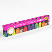 Crayons Desk Name Bord met klok Naambordje