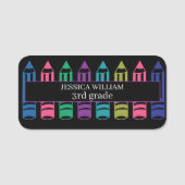 Crayons Doodles Personaliz Sketch terug naar schoo Naamplaatje (Voorkant)