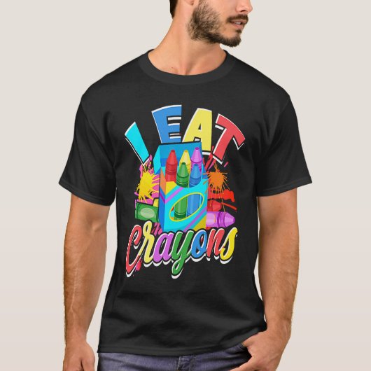 Crayons For Artists I Eat Crayons artistic T-shirt (Voorkant)