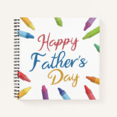 Crayons Happy Vaderdag Typografie | NOTITIEBOEK (Voorkant)