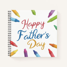 Crayons Happy Vaderdag Typografie | NOTITIEBOEK