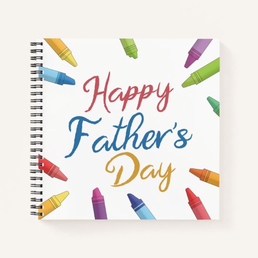 Crayons Happy Vaderdag Typografie | NOTITIEBOEK (Voorkant)