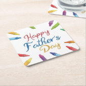 Crayons Happy Vaderdag Typografie | ONDERZETTER (Schuin)