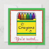 Crayons in een Box Art Project Birthday Kaart (Voorkant)