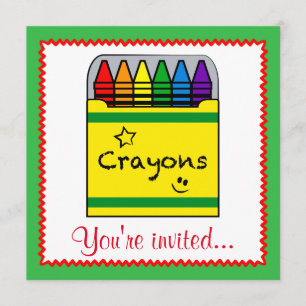 Crayons in een Box Art Project Birthday Kaart