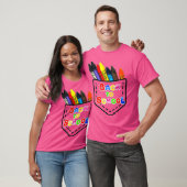 Crayons in zakje terug naar school t-shirt (Unisex)