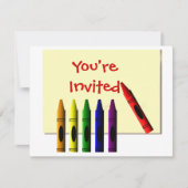 Crayons je uitgenodigd kaart (Voorkant)